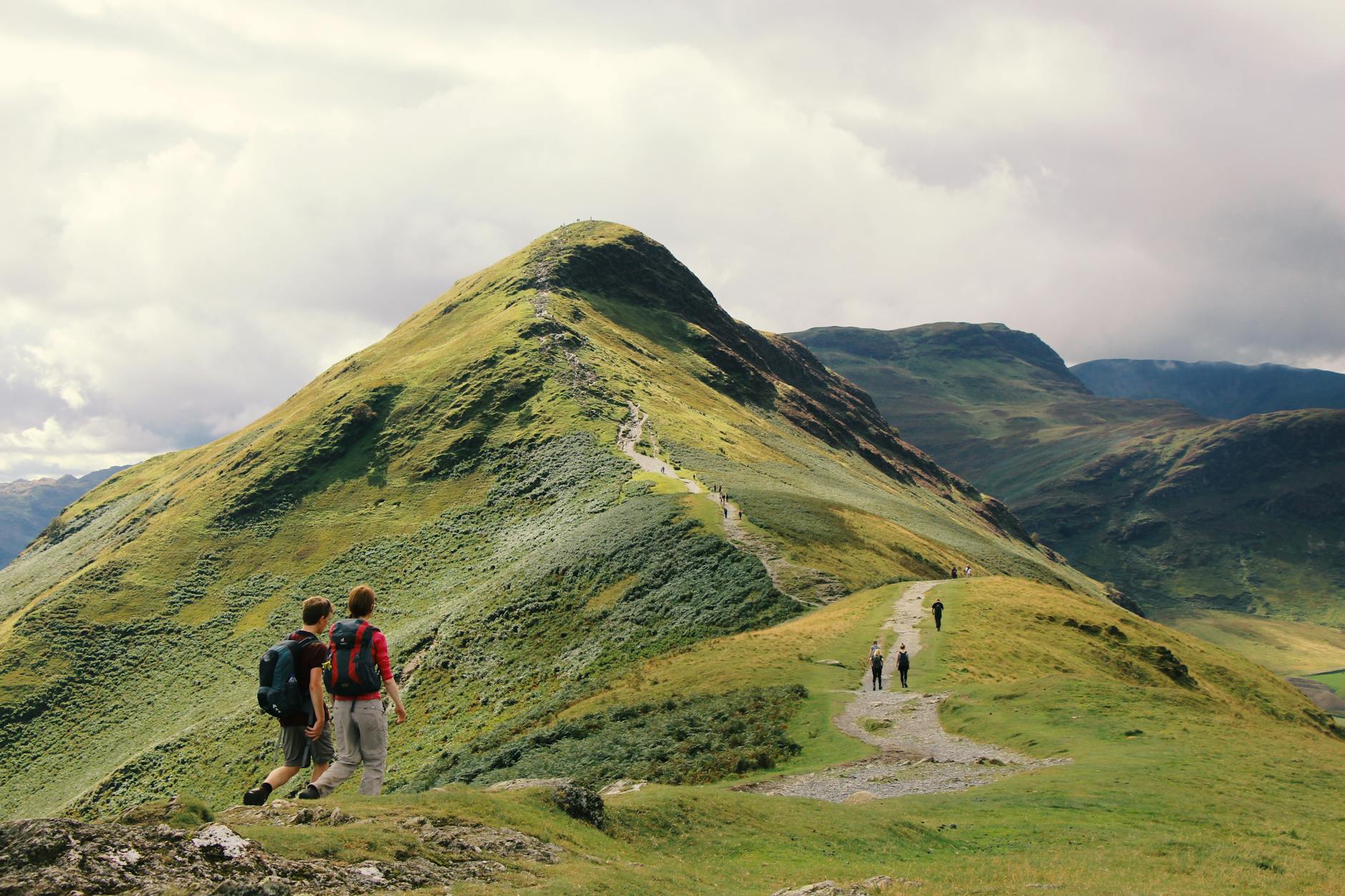People traveling on trail